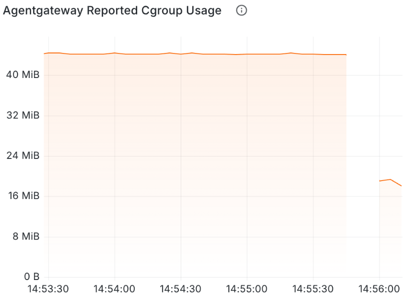 Agentgateway memory before and after optimization